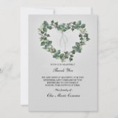 ハートフェルトフローラハートファミリー悔やみや弔慰有難う 招待状 (正面)