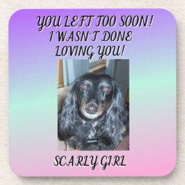 ハートフェルトメモリアル毛皮ベビーパープルグリーンピンク コースター