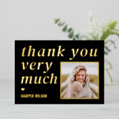 ハートフェルトワーズフラットフォイルグラードサンキューカード 箔招待状 (立ち正面)