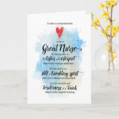 ハートフェルト印刷水彩ナース日 カード (黄色い花)