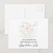 ハートフェルト名言 母の日の花の絵 ポストカード (正面/裏面)