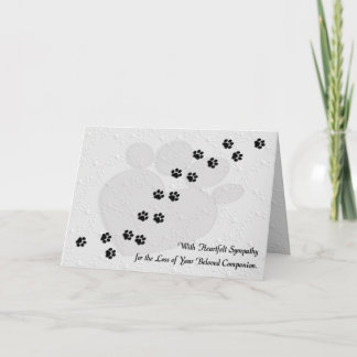 ハートフェルト犬または猫ペット悔やみや弔慰 カード