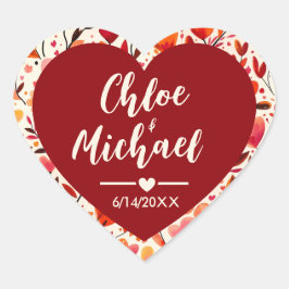 ハートフェルト開花ラウンドサーキュラー結婚式用シール ハートシール