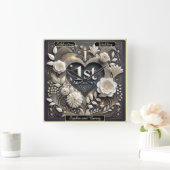 ハートフェルト1周年記念紙記念 スクエア壁時計 (ホーム)