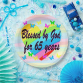 ハートフェルト65thバースデーパーティー紙プレート ペーパープレート (パーティー)