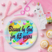 ハートフェルト65thバースデーパーティー紙プレート ペーパープレート (パーティー)