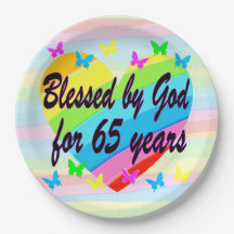 ハートフェルト65thバースデーパーティー紙プレート