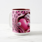 ハートフェルトSips:バレンタインのコーヒーディライトマグ ツートーンマグカップ (正面左)