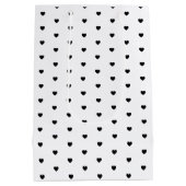 ハートフォトコラージュバレンタインカスタム文字  ミディアムペーパーバッグ (裏面)