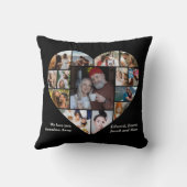 ハートフォトコラージュ愛するブラックパーソナライズされた クッション (裏面)