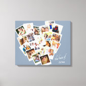ハートフォトコラージュ最高のザイヤー青い灰色 キャンバスプリント (正面)