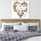 ハートフォトコラージュ29ファミリー写真ビッグスクエア キャンバスプリント (インサイチュ (寝室))