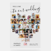 ハートフォトコラージュ29写真結婚の歓迎 アクリルサイン (正面)