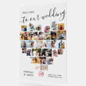 ハートフォトコラージュ29写真結婚の歓迎 アクリルサイン (傾斜)
