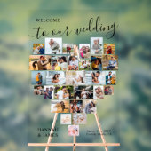 ハートフォトコラージュ29写真結婚の歓迎 アクリルサイン (ニュートラル)