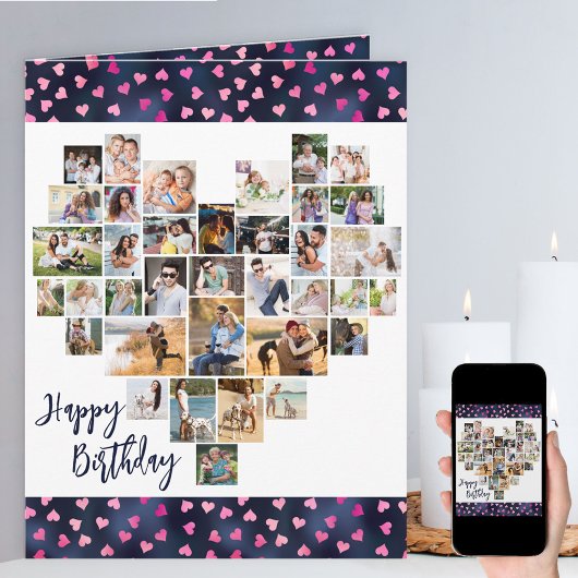 ハートフォトコラージュ36ピックラブハート誕生日 カード