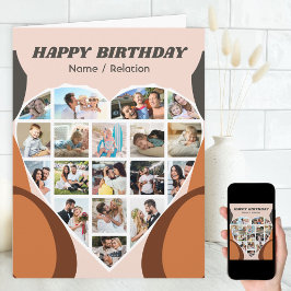 ハートフォトコラージュ オーダーメイド おしゃれ 誕生日プレゼント カード