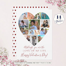 ハートフォトコラージヴァレンティーンズデーカスタム文字 シーズンカード