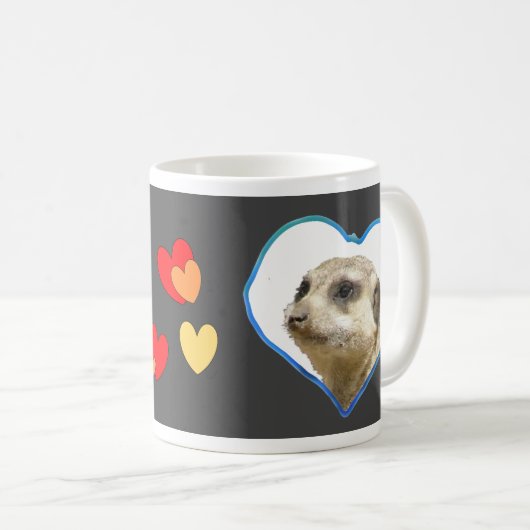 ハートフォトコーヒーマグブラック コーヒーマグカップ (正面右)