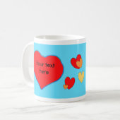 ハートフォトコーヒーマグブルー コーヒーマグカップ (正面左)