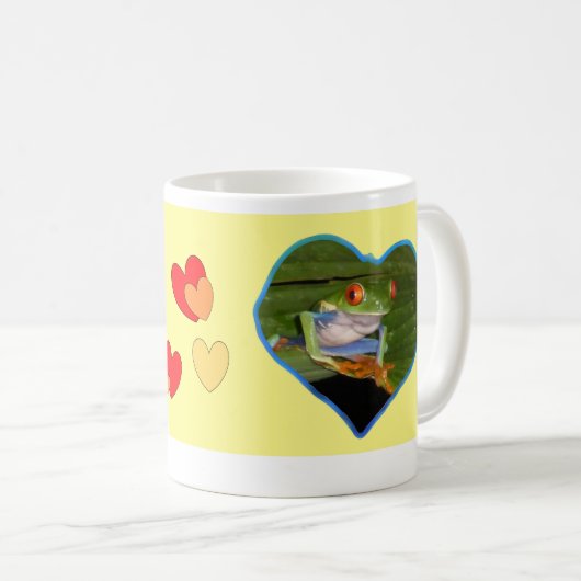 ハートフォトコーヒーマグ黄 コーヒーマグカップ (正面右)