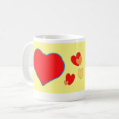 ハートフォトコーヒーマグ黄 コーヒーマグカップ (正面左)
