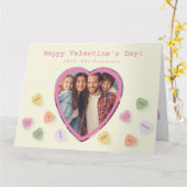 ハートフォトハッピーバレンタインデーキャンディハート カード (黄色い花)