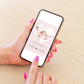 ハートフォトピンクガール誕生 案内状