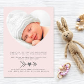 ハートフォトピンクガール誕生 案内状