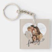 ハートフォトファミリーアクリル酸キーチェーンパーソナライズされた- キーホルダー (正面)