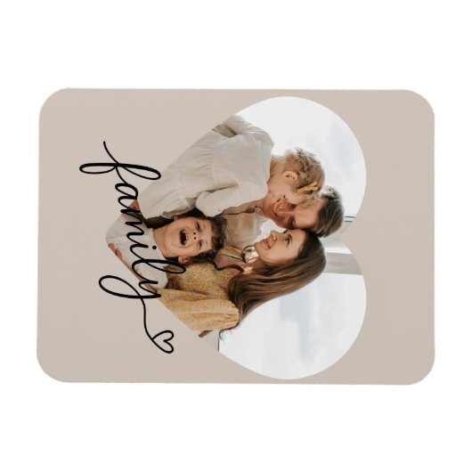 ハートフォトファミリーパーソナライズされた マグネット (横)