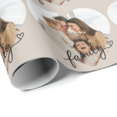 ハートフォトファミリーラッピング紙- パーソナライズされた ラッピングペーパー (ロールコーナー)
