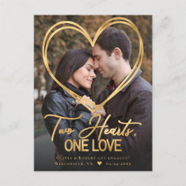 ハートフォト婚約発表葉書 案内ポストカード