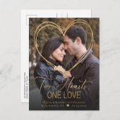 ハートフォト婚約発表葉書 案内ポストカード (正面/裏面)