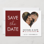 ハートフォト赤と白結婚色 セーブザデート (正面)