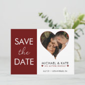 ハートフォト赤と白結婚色 セーブザデート (スタンド正面)