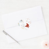 ハートフォレストキツネウッドランド抽象芸術パターン ハートシール (封筒)