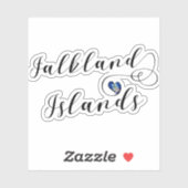 ハートフォークランド諸島国旗、フォークランド（マルビナス）諸島 シール (シート)