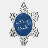 ハートフォークランド諸島国旗、フォークランド(マルビナス)諸島 スノーフレークピューターオーナメント (右)