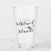 ハートフォークランド諸島国旗、フォークランド（マルビナス）諸島 タンブラーグラス (正面)