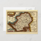「ハートフォーデシャー」ヘルツフォードシャー郡地図 ポストカード (正面/裏面)