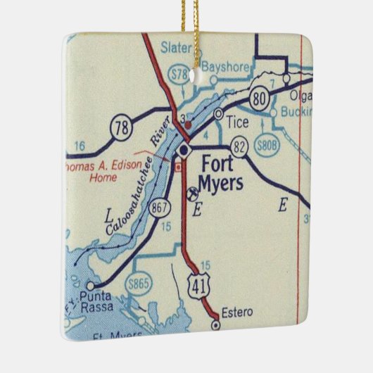ハートフォートマイヤーズフロリダ セラミックオーナメント (右)