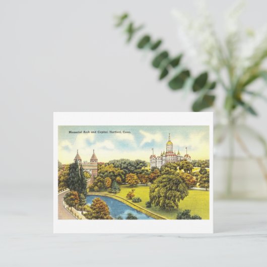 ハートフォードの記念アーチと州議事堂 ポストカード (スタンド正面)