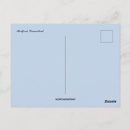 ハートフォードコネチカットの眺め ポストカード (裏面)