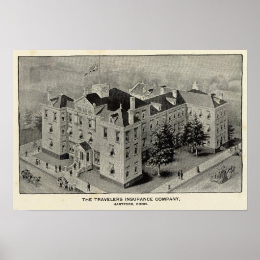 ハートフォードコネチカットイラストレーション ポスター (正面)
