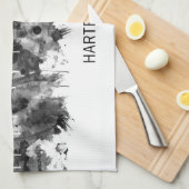 ハートフォードコネチカットBW キッチンタオル (四つ折り)