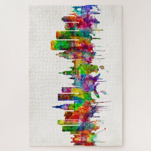 ハートフォードコネティカットスカイライン ジグソーパズル (縦)