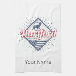ハートフォードシティコネチカット統一された州USA キッチンタオル