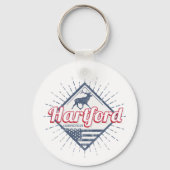 ハートフォードシティコネチカット統一された州USA キーホルダー (正面)