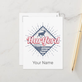 ハートフォードシティコネチカット統一された州USA シーズンポストカード